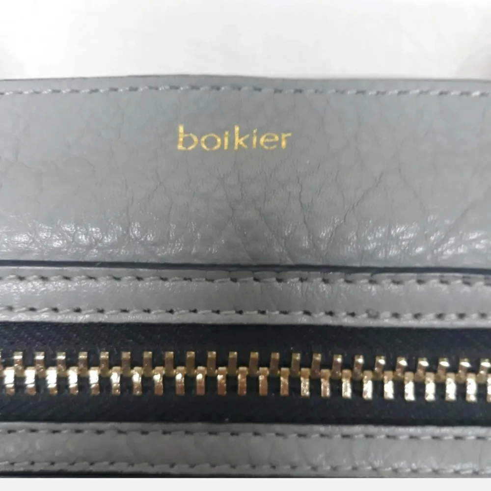 BOTKIER New York  Pebbled Leather Handbag Shoulder bag Gold Zippers Purple Liner - Picture 12 of 12